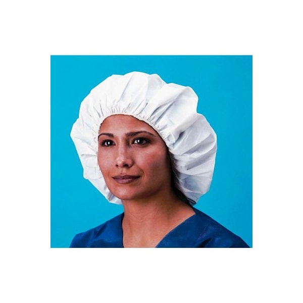 Keystone Safety Tyvek Bouffant Cap/Head Cover, 100% Latex Free, White, 24", 50/Bag 110TVKI-24-1BG - main